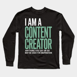 Content Creator blogger vlogger influencer Creator Long Sleeve T-Shirt